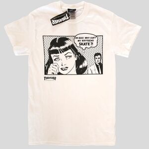 Thrasher White Comic Print Women's Tee Size Small